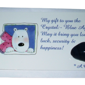 Bear Crystal Card Blue Agate