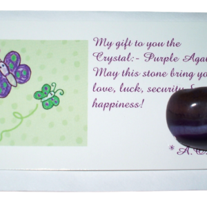 Purple Agate Crystal Butterfly Card