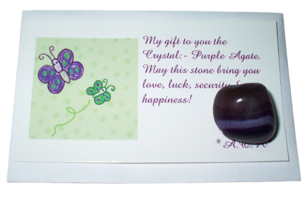 AOK Purple Agate Crystal Card