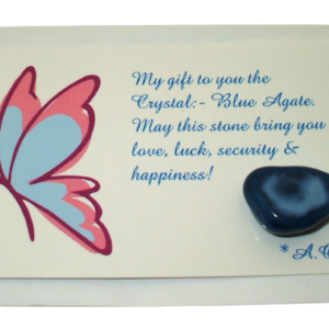 Blue Agate Crystal Butterfly Card