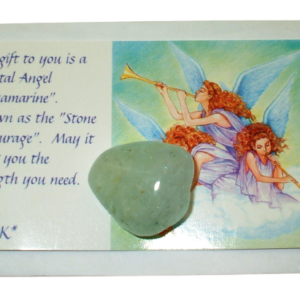 Aquamarine Crystal Angel Card