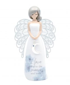 Moon and back angel figurine
