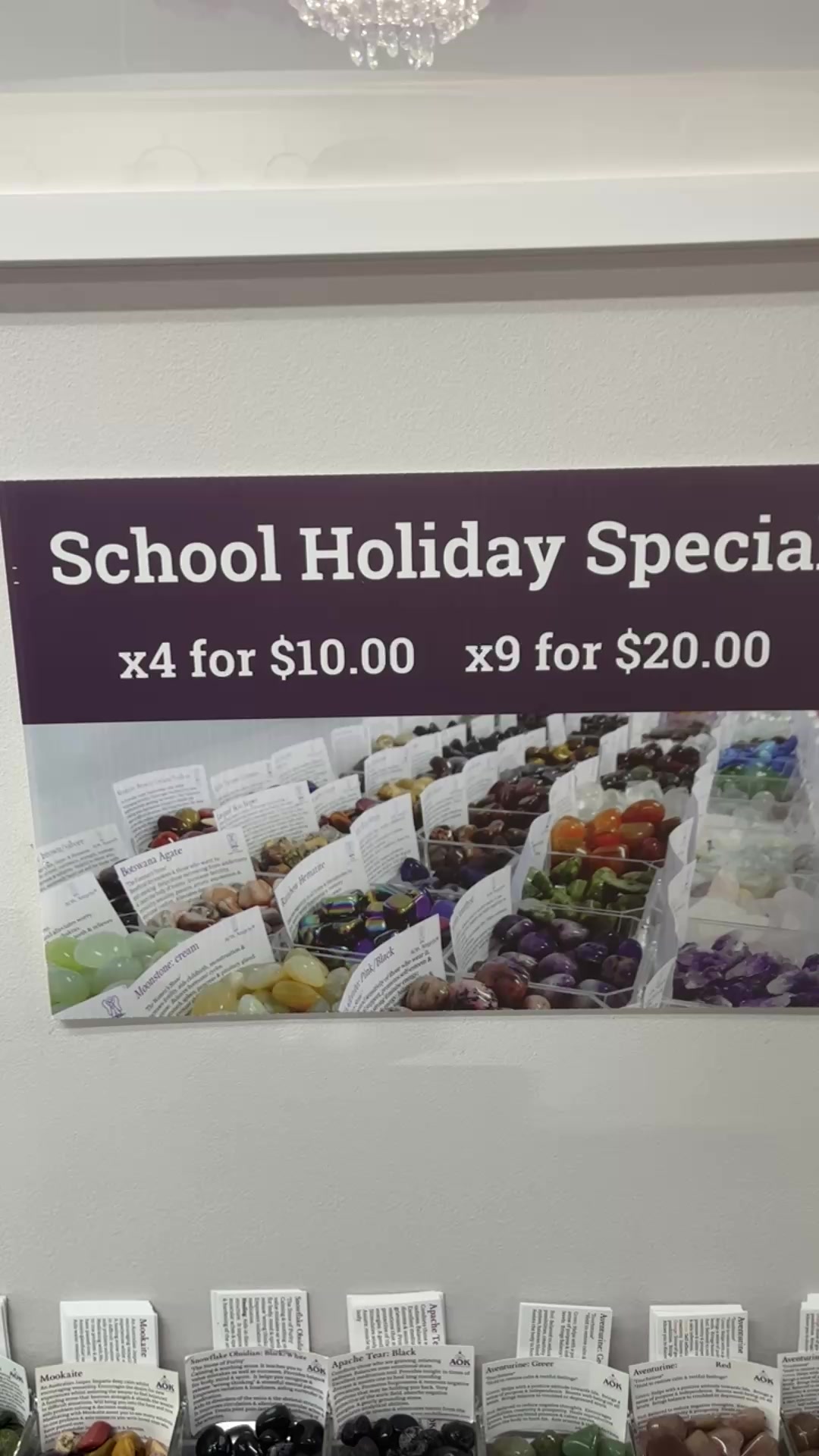 Read more about the article School holiday Tumblestone Special Offer starts today   
 AOK 151 High Street Shepparton 
 New Opening Hours  
*CLOSED Mondays & Tuesdays
Wednesday- Friday 10-4:30pm
*Saturday 10am – 2.00pm
*CLOSED P…